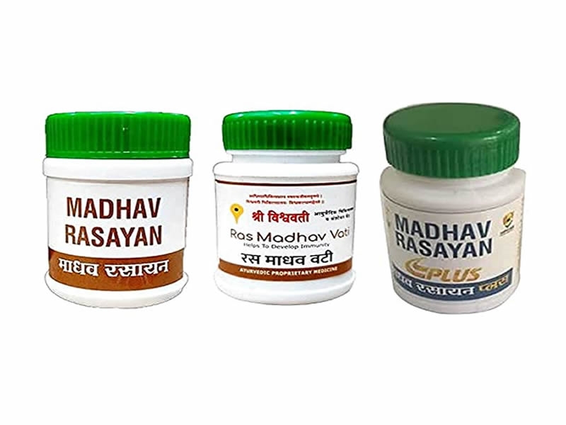 Madhav Rasayan Immunity Booster Combo (Madhav Rasayan, Ras Madhav Vati, Madhav Rasayan Plus)